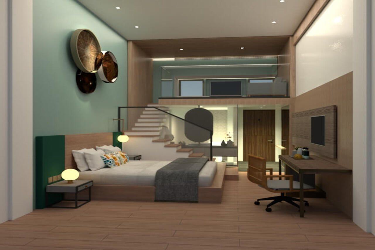 The Botanica Sanctuary Hotel Puncak Exterior foto 3D rendering of a hotel room